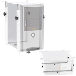 RICOO computerhouder voor bureau, computer onder bureaumontage TRH02-W PC-kofferhouder tot 35 kg staand/liggend onder bureauhouder verticaal/horizontaal