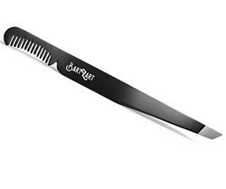 BartZart Tweezers with Comb I Professional Tweezers for Plucking Eyebrows I Eyebrow Tweezers Made of Stainless Steel I Eyebrow Tweezers