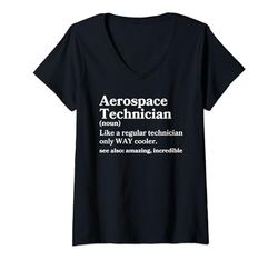 Donna Definizione di tecnico aerospaziale divertente Maglietta con Collo a V