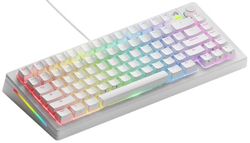 Glorious Gaming GMMK 3 anpassat mekaniskt gamingtangentbord, 75% TKL, modulärt packningssystem, doubleshot PBT-tangenter, aluminiumplatta, utbytbara 3- Och 5-stiftsbrytare, USA QWERTY - Vit