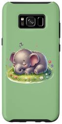 Custodia per Galaxy S8+ Adorabile elefante addormentato verde su un prato erboso