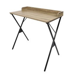 HOME DECO FACTORY, HD0510, Bureau Moderne avec Espace de Rangement, Design élégant et Ergonomique, idéal pour Le télétravail et Les études, Marron Noir, 80x48 cm