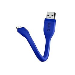 SBS Micro Cavo Dati e Ricarica, Lunghezza 12 cm, Connettori USB, Micro USB, Finitura Piatta Antigroviglio, per Smartphone, Tablet, Laptop, Pc, Blu
