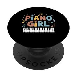 Piano Girl Cute Keyboard Music Lover Instrument Player Gift PopSockets Adhesive PopGrip