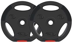 Signature Fitness Vinyl standaard 3,5 cm (1 inch) plaat halterschijf voor krachttraining en gewichtheffen, 4,5 kg, paar