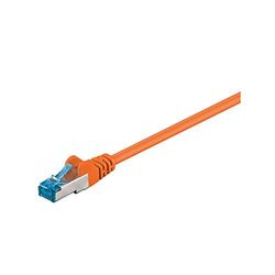 Goobay 93744 CAT 6a Câble de Liaison, S/FTP (PiMF), Orange, 2m Longueur