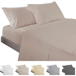 ECOMMERC3 | 4-delat lakanset 180-säng tillverkad 100% tillverkad i Spanien - lakansset med dragkedja, bänkskiva och 2 örngott i 45 x 100 jordfärg