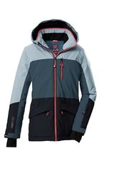 Killtec Giacca da sci da ragazza con cappuccio e paraneve KSW 208 GRLS SKI JCKT, denim scuro/blu fumo/nero blu, 164, 43562-000