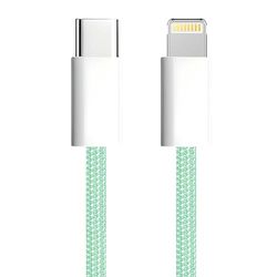 APM Cavo per iPhone USB C, caricatore iPhone [certificato Apple MFi], nylon intrecciato verde, cavo USB C ricarica rapida, connettore Lightning, ultra durevole, per iPhone 14/13/12.., iPad, AirPods