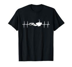 Scuba Diving Diver Heartbeat Freediving Instructor Ocean Maglietta