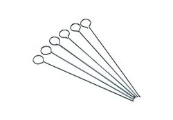 KitchenCraft Platta Grillspett, Set med 6 Stycken, Rostfritt Stål, Silverfärgade, 20 cm, KCSKEWER20