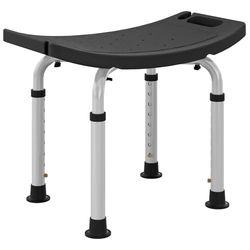 HOMCOM Height Adjustable Shower Stool, Aluminium Shower Chair, Non-Slip Bath Stool for Elderly, Disabled, Seniors, Pregnant, Black