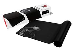 MSI AGILITY GD70 - Tapete Gaming tamanho extenso XXL, superfície têxtil de seda Gaming, bordas costuradas macias, base antiderrapante - 900 x 400 x 3 mm