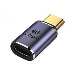 System-S Adaptateur USB 4 Type C mâle vers Femelle Connecteur USB 40 Gbit/s Câble USB 4.0 Gris