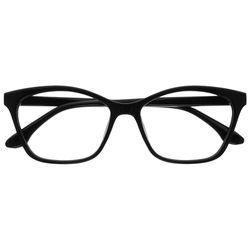 OPULIZE KAT Occhiali da Lettura - Montatura a Occhi di Gatto - Nero Lucido - Uomo e Donna - Cerniere a Molla - R59-1 - +2.00