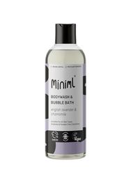 Miniml Natural English Lavender & Chamomile Body Wash & Bubble Bath - For all skin types - Hypoallergenic Dermatologically Tested - Sulphate & Paraben Free, Vegan & Cruelty Free - 500ml Bottle