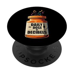 Daily Dose Decibels Funny Music Audio Pill Bottle PopSockets PopGrip Adhesivo