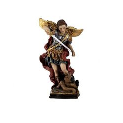 Inmaculada Romero IR Aartsengel Michael figuur 15 cm kunsthars sokkel decoratie
