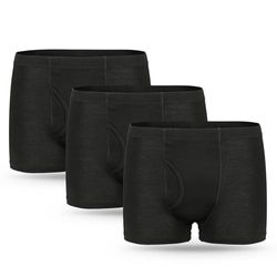 3 Pcs Men’s Incontinence Pants Incontinence Boxer Brief with Absorbent Pad 300 ML Urine Volume Cotton Washable Reusable Leakproof Incontinence Pants for Men Black Size S