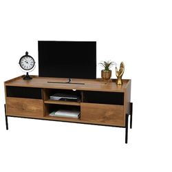 Urban living Helio - Mueble de TV de Madera y Estructura metálica (115 x 39 x 47 cm)