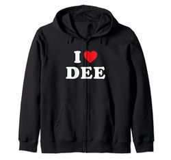 Regalo con nombre de Dee, I Love Dee, Heart Dee Sudadera con Capucha