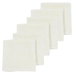 MEYCO burp cloths 6-pack terry cloth plain, baby burp cloths (baberos absorbentes para bebés, 100% algodón, muselinas, accesorios para bebés en 30 x 30 cm), Offwhite