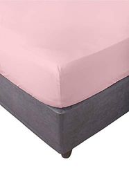 Miracle Home Drap housse élastique, doux et confortable, 50 % coton, 50 % polyester, rose, 90 x 200 cm