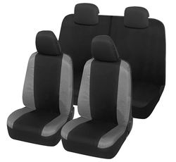 Auto Accessori Lupex Housses de siège Auto compatibles avec Panda à partir de 2012, fabriqué en Italie, Tissu Polycoton, Ensemble Complet (Noir, Gris foncé, 02 - Dossier arrière 50e50)
