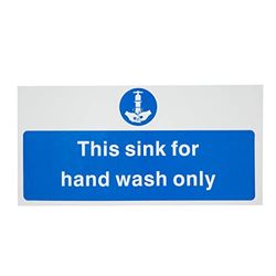 Panneau d'affichage avec inscription Hand Wash Only 230 x 90 mm