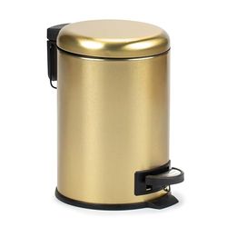 Tatay Poubelle Salle Bain avec Pédale 3L | Fermeture Amortie Silencieuse | Seau Intérieur Compact Amovible | Acier Inoxydable Résistant | Pour Petites Salles de Bain – Or