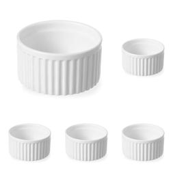 HENDI Ramequin, Blanc Éclatant, ø90 x (H)48 mm (Lot de 5)