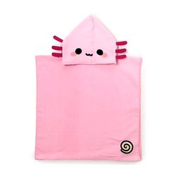 Accappatoio Poncho per Bambina 100% in Cotone, Asciugamano - Maddie l' Axolotl Adoramals, Animali Dolci - Regalo Utile per Bambini e Bambine - Senza Maniche