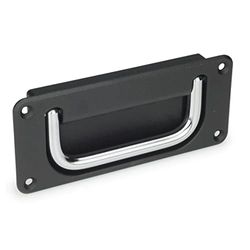 Ganter Normelemente GN 425.8-120-CR-SW-B 8-120-CR-SW-B-Maniglie Pieghevoli, Nero, RAL 9005, Struttura Opaca, Länge l1: 120mm
