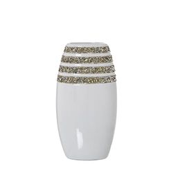Alexandra House Living Ceramic White Vase 13 x 9 x 25 cm