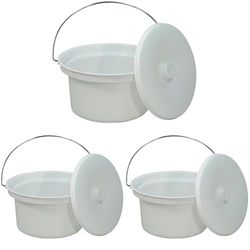 Aidapt 5L Commode Bucket with Lid and Wire Handle (Pack of 3)
