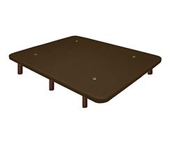 Duérmete Online Base imbottita 3D rinforzata, anti rumore, con 5 barre di rinforzo, valvole di aerazione, 6 gambe, legno, colore: wengé, cioccolato, 105 x 180