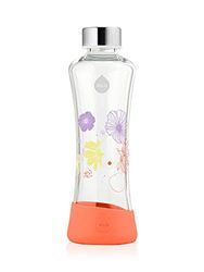 Equa Flowerhead - Borraccia in Vetro con Motivo Papavero, 550 ml, 0,5 l