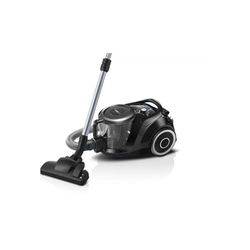 Bosch BGC41XSIL Stofzuiger, zonder zak, vloerstofzuiger, ideaal voor mensen met allergieën, hygiënefilter, voor parket, tapijt, tegels, kierenzuigmond, extra stil (68 dB), lange kabel, 700 W, zwart