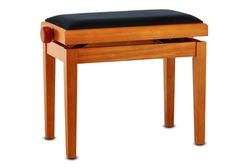 GEWA Piano Bench Deluxe Maple Matt (Ajuste Suave de la Altura Mediante un preciso Mecanismo de Tijera, Fabricado en Madera Maciza, Duradero y Robusto, Alta Carga de Rotura)