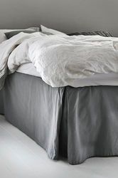 Jotex Colour Bed Cover Organic Cotton Bed Skirt, Height 45 cm - Dark Grey, 160 x 200 cm