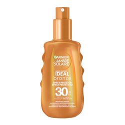 Garnier Latte Solare Spray Protettivo SPF 30+, Anti-age e antiossidante, Abbronzatura Esaltata, Contro l'Invecchiamento, Molto Resistente all'Acqua, Ambre Solaire, Ideal Bronze, 150 ml