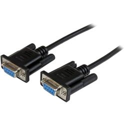 StarTech.com Câble null modem série DB9 RS232 de 2m - Cordon série DB9 vers DB9 - Femelle / Femelle - Noir (SCNM9FF2MBK)