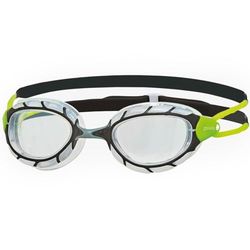 Zoggs Predator Zwembril voor volwassenen, UV-bescherming zwembril, katrol aanpassen Comfort Goggles riemen, mistvrije zwembril lenzen, Zoggs Goggles Volwassenen Ultra Fit, Helder, Zwart/Lime/Small