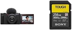 Sony Vlog Camera ZV-1 II | Digitale camera (Vari-angle scherm voor vlogging, groothoekzoomlens, 4K video, multidirectionele microfoon) Zwart & Sony 256GB SF-G-serie zware geheugenkaart