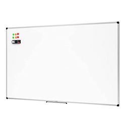 Amazon Basics Lavagna bianco, cancellabile a secco, con supporto porta-pennarelli e bordi in alluminio, 90 cm x 60 cm