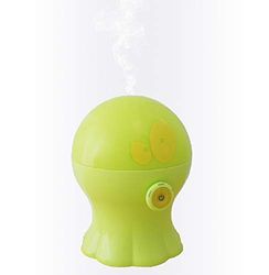 WEBio Ultrasone aroma-diffuser voor aromatherapie en nachtlampje, voor kinderen, met timer en uitschakeling, brandduur 6 uur, 300 ml, groen, Made in Italy