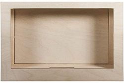 Rayher DIY Kit Wooden Shadow Box Frame, 3D Frame for Crafts, Frame Building Set, natural wood, 8 pieces, 24x24x6.6cm, 62854505