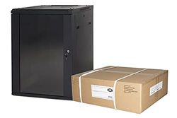 Armoire Rack 19" 12 Unités Murales (A) 635 x (L) 600 x (P) 450 Noir DISASSEMBLÉ Porte Verre
