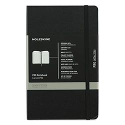 Moleskine Pro Notebook, Professional Office Notebook, Hard Cover and Elastic Closure, 124 Pages, Large Format 13 x 21 cm, Colour Black