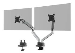 Durable Monitor Mount Select Plus voor 2 monitoren, zwenkarmen 90° draaibaar, kantelbaar, in hoogte verstelbaar, voor VESA-schermen tot 32" en 8 kg, zilver, 509723